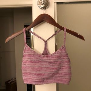 Lululemon Flow y Nulu Sports Bra Purple Stripes Size 6